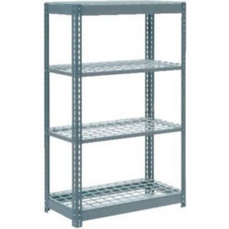 GLOBAL EQUIPMENT Heavy Duty Shelving 36"W x 12"D x 72"H With 4 Shelves - Wire Deck - Gray 717216